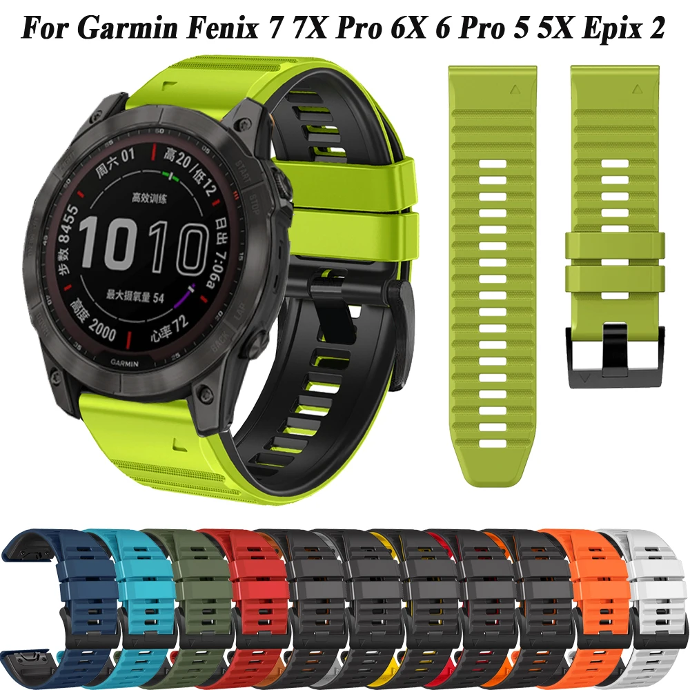 

Ремешок силиконовый для наручных часов, сменный Браслет для Garmin Fenix 6X 6 Pro 7X 7 Easyfit Fenix 5 5X Plus, 26 мм 22 мм