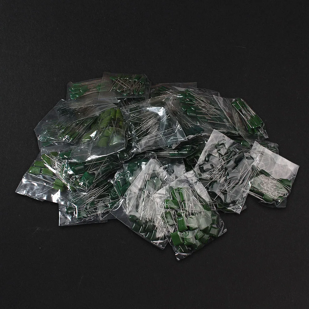 Polyester Film Capacitor Kit 150/180/620PCS 100V 1nF 1.5nF 2.2nF 100nF 2A102J 2A471J 2A222J 2A392J 2A332J 2A472J 2A103J 2A473J
