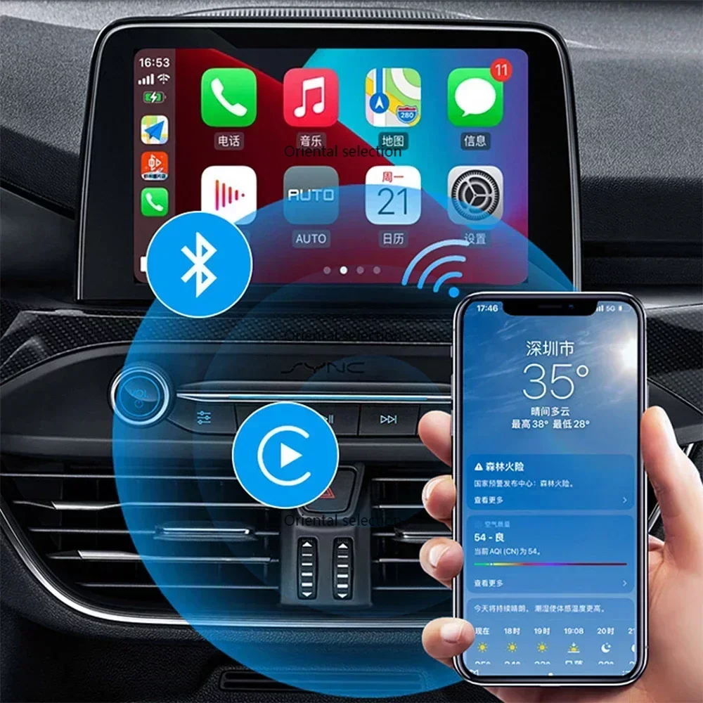 Adattatore Wireless Carplay Apple Carplay Plug And Play Aggiornamento Online Auto Originale Cablata A Wireless Carplay Per Iphone
