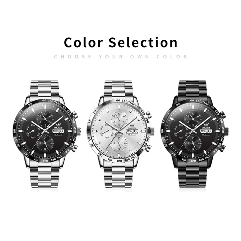 OLEVS 6683 Men's Watch Stainless Steel Waterproof Automatic Mechanical