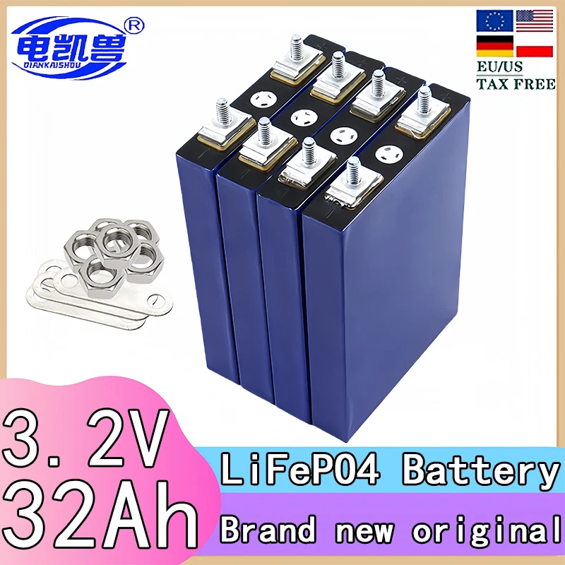 

New 3.2V 32Ah LiFePO4 battery, 3C discharge 32000mAh DIY 12V 24V 48V, suitable for electric vehicle motor modification