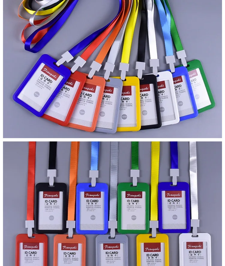 Vibrant Dual Clear ID Card and Badge Holder with Lanyard for Office and School Use