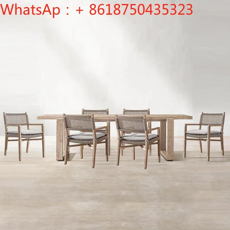 

Outdoor tables, chairs, courtyards, villas, balconies, waterproof teak, outdoor roof gardens, leisure rattan tables and chairs