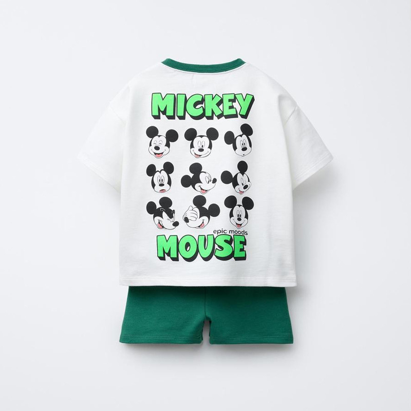 Mickey Mouse Tshirt+Shorts 2Piece/Set Summer Trendy Clothes Boys Child Short Sleeve Outfits New Fashion Casual Tees Loose Shorts
