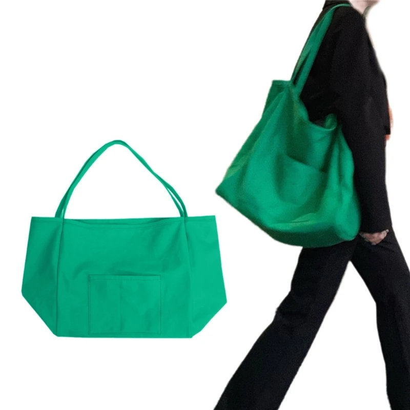 

Женская Повседневная простая Холщовая Сумка-тоут, однотонная сумка на плечо, вместительная школьная сумка для студентов колледжа