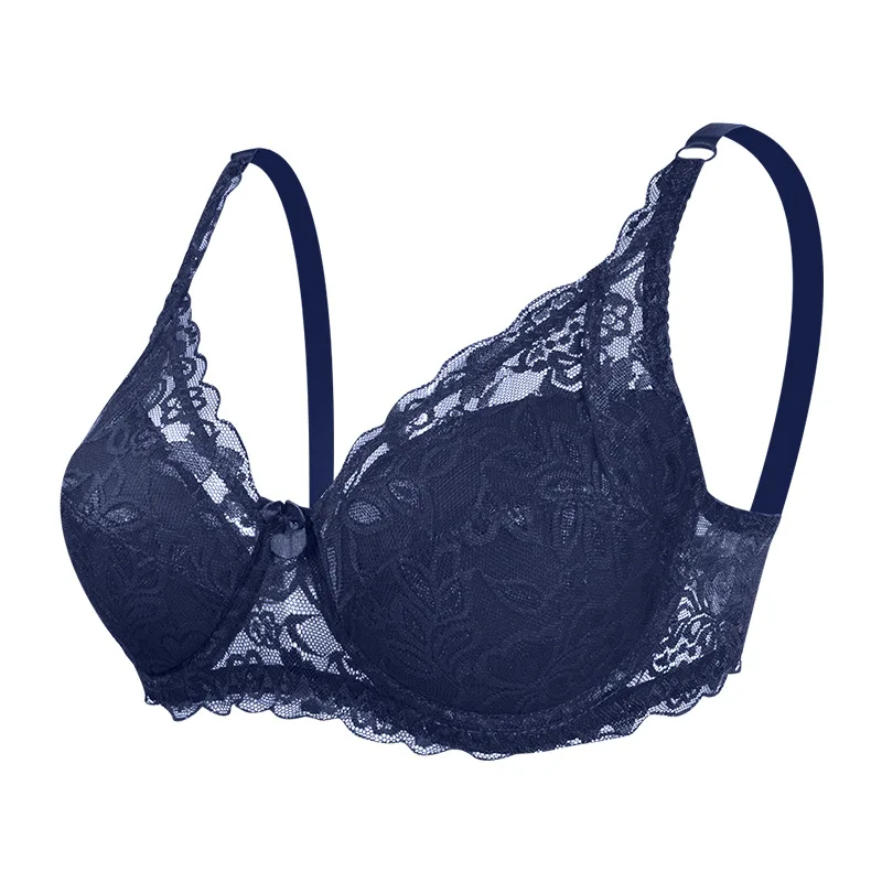 bra for women cross-border new thin cotton cup plus size lace bra  adjustable comfortable breast ladies underwear - AliExpress