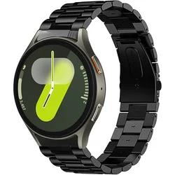 Stainless Steel No - Gap Strap for Smartwatch, 40mm/44mm, 43mm/47mm Metal Bracelet Band (Black)