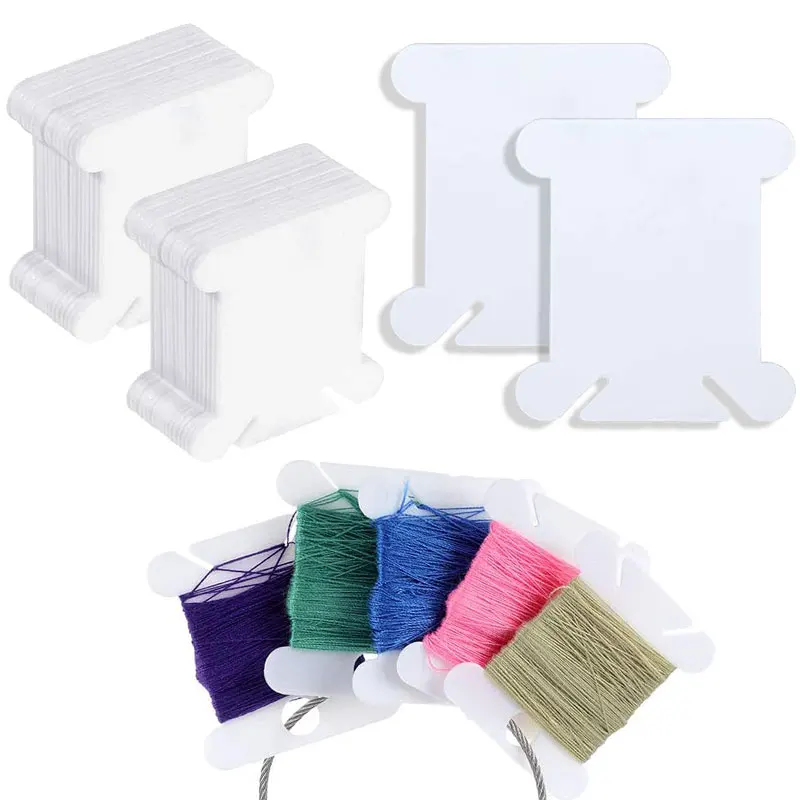 25100pcs Plastic Floss Bobbin Embroidery Thread Bobbins Organizer for