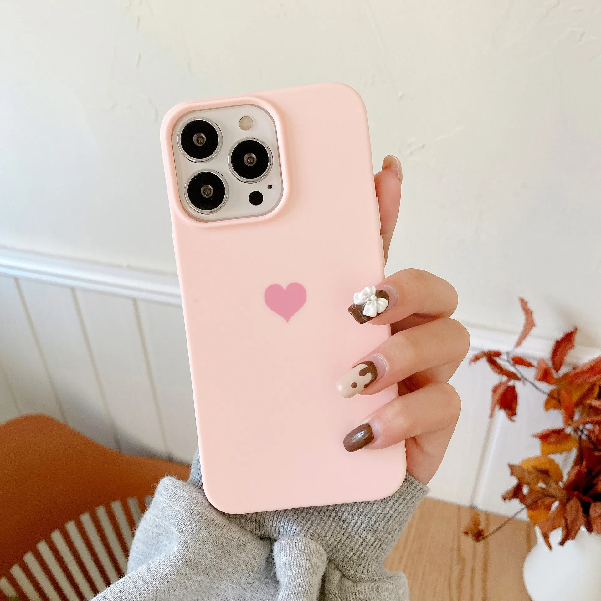Matte Candy Color Love Heart Silicone TPU Soft Case For Iphone 16 15 14 ...