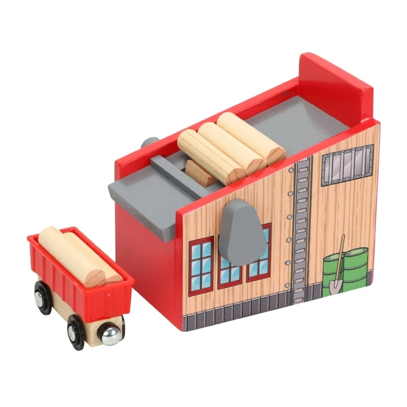 

Wood Logging Scene Logging Camp Train Sturdy and Safe Toy for Kids (Ages 3-6) Indoor Play Accessories Wooden Loader
