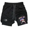 Anime IPPO Compreesion Shorts for Men Gym Workout Running Athletic 2 in 1 Performance Shorts with Pockets Activewear 5