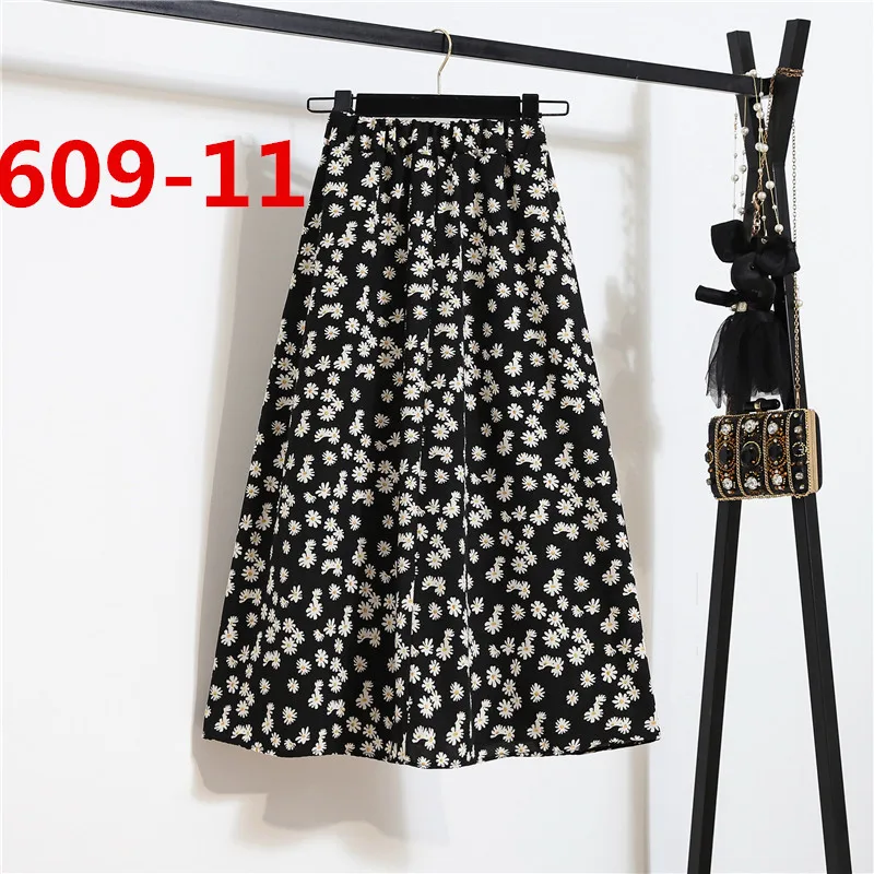 plaid skirt 2022 Spring New Women's Skirt High Waist Floral Skirt Long Ladies Commuter Bag Hip A-line Skirt Korean Fashion Clothing Skirt skirt top Skirts