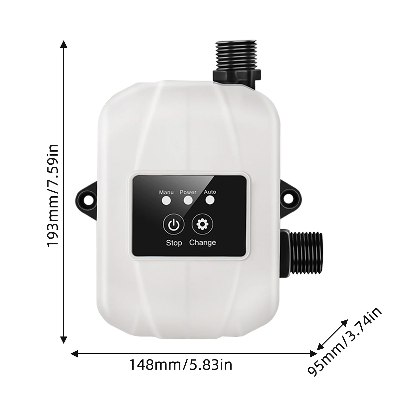 24V Water Pressure Booster Pump Automatic Shower Silent Water Recirculating Pump 150W Max Lift 92ft for Sprinklers for Home