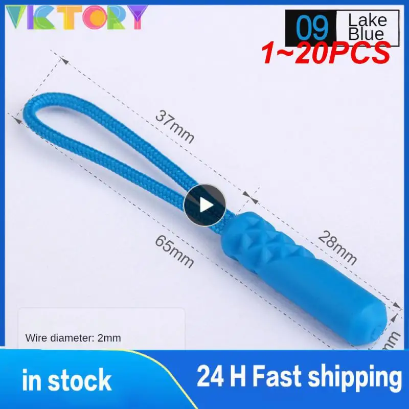 

1~20PCS Color Zippers Pull Puller End Fit Rope Tag Replacement Clip Broken Buckle Fixer Suitcase Tent Backpack Zipper Cord