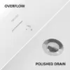 65 inch Acrylic Freestanding Bathtub Double Ended Free Standing Tub Soaking Tub with Integrated Slotted Overflow Glossy White 3