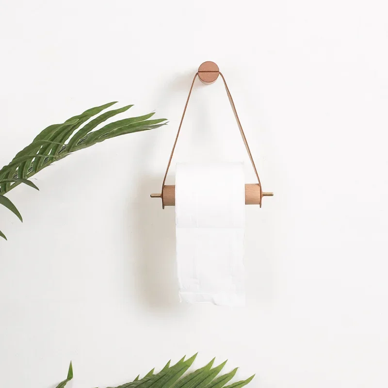 Kitchen Vertical Paper Towel Holder Bathroom Toilet Wooden Pure Copper Wall Paper Roll Holder Nordic Perforated Napkin paper towel holder,toilet paper holder,toilet paper rack,toilet roll holder,paper towel rack