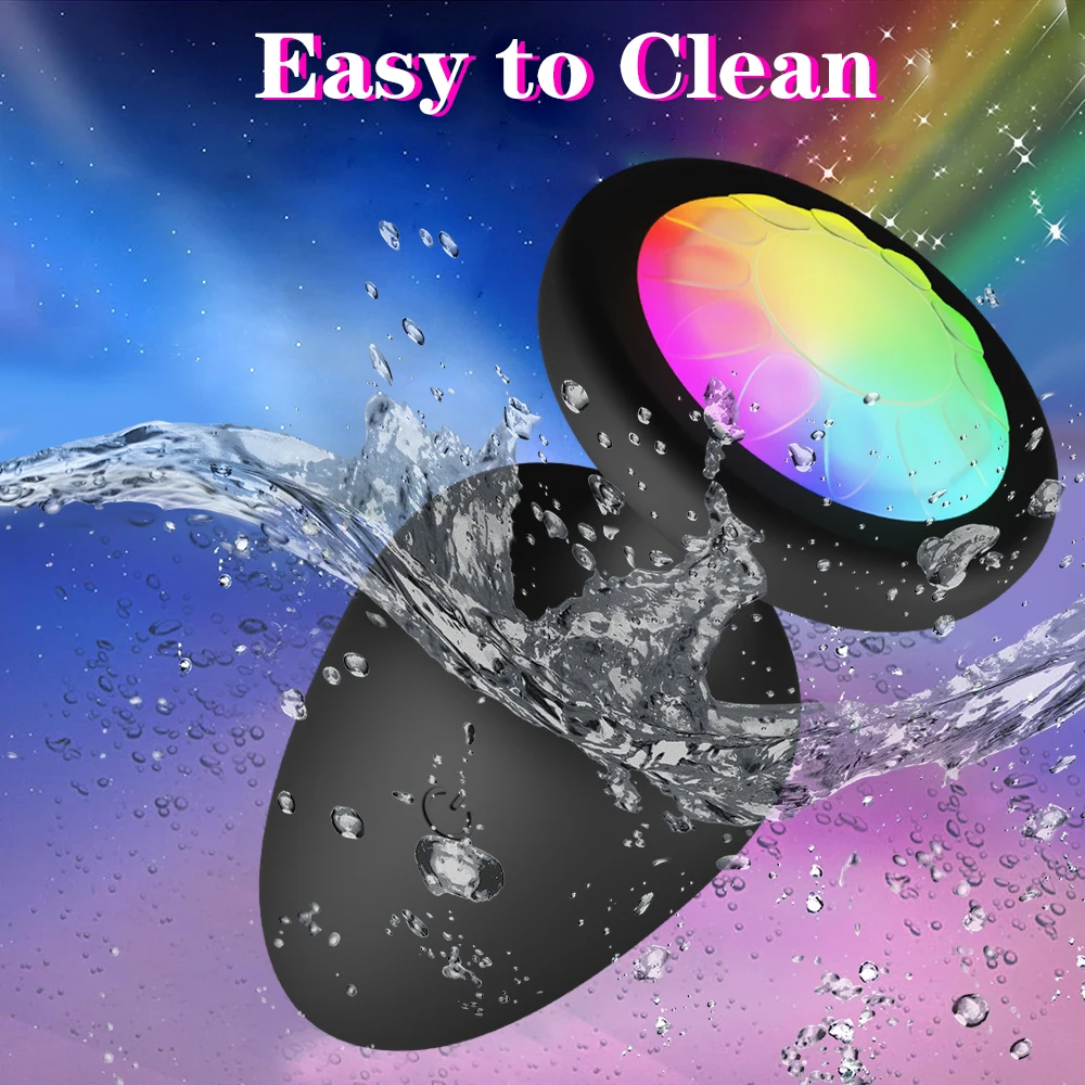 LED Colorful Light Butt Plug for Women Men Anal Plug Vibrator Prostate Massager Adults Sex Toys Wireless Remote Control Buttplug 5