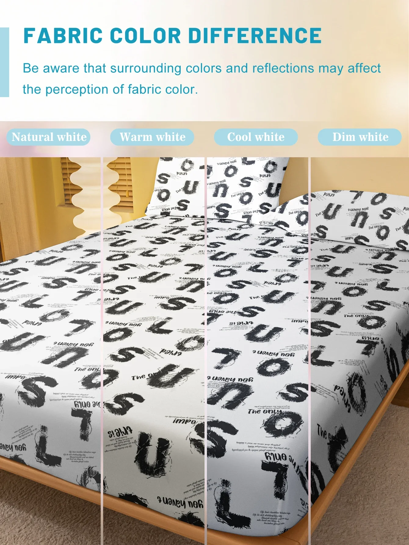1 Simple modern letter Geometry printed matte Fitted Sheet, bedroom printed bed cover, bedding (excluding pillowcases) 4