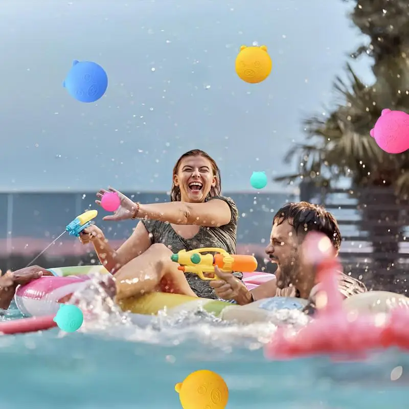 Reusable Water Baloons For Kids 16x Quick Filling Silicone Water Balls Creative Summer Pool Beach Outdoor Games For Kids &