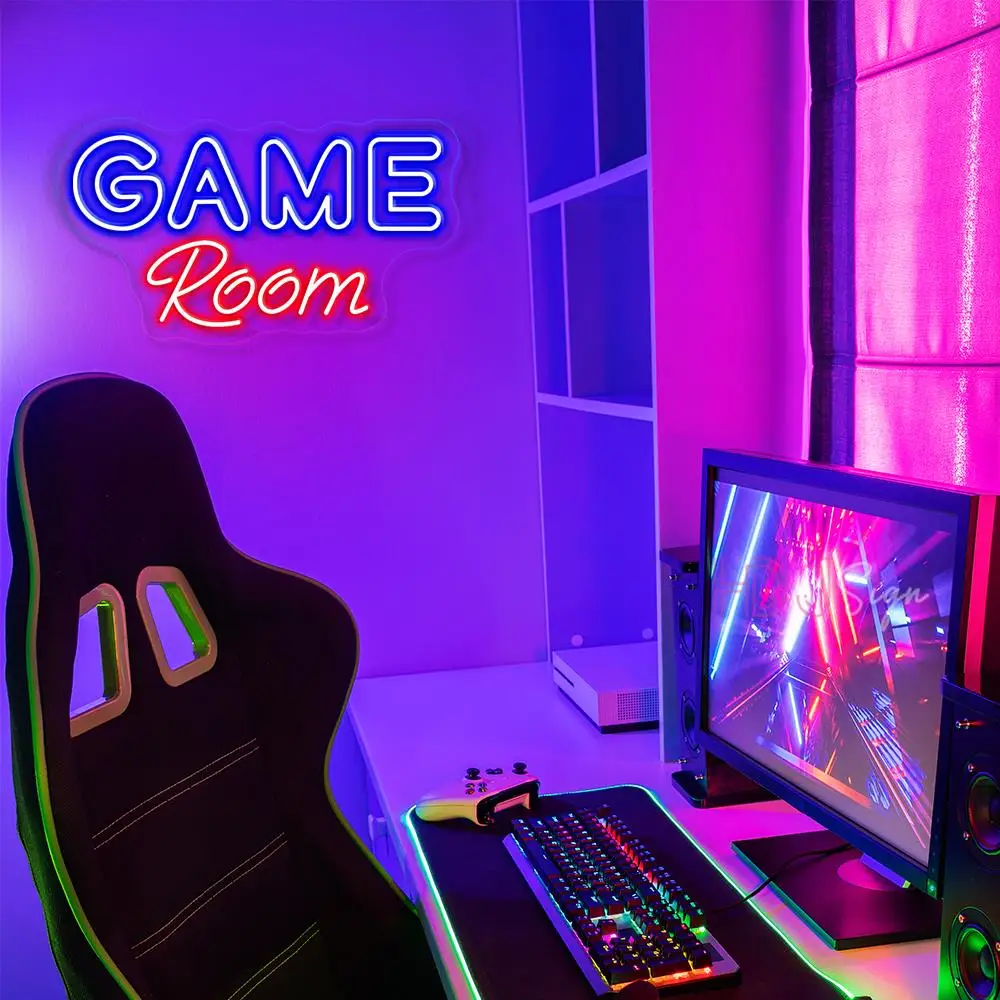 Willkommen Spiel Neon Zeichen Licht LED Icon Spiel Zimmer Dekoration Nacht  Lampe für Icon Gaming Zone Spielzimmer Internet Cafe Kinder wand Geschenk