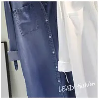 Fashion Women's Clothing Shirt Medium Long Containing Cotton Shirt Loose Fit Long Sleeve Double Pocket Rolled Sleeve Thin Blouse - Image 4