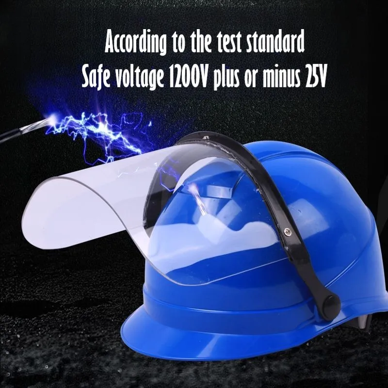 MP2099B Power Occupational Safety Helmet with Transparent Mask Full Face Protection Electrician Grid Construction