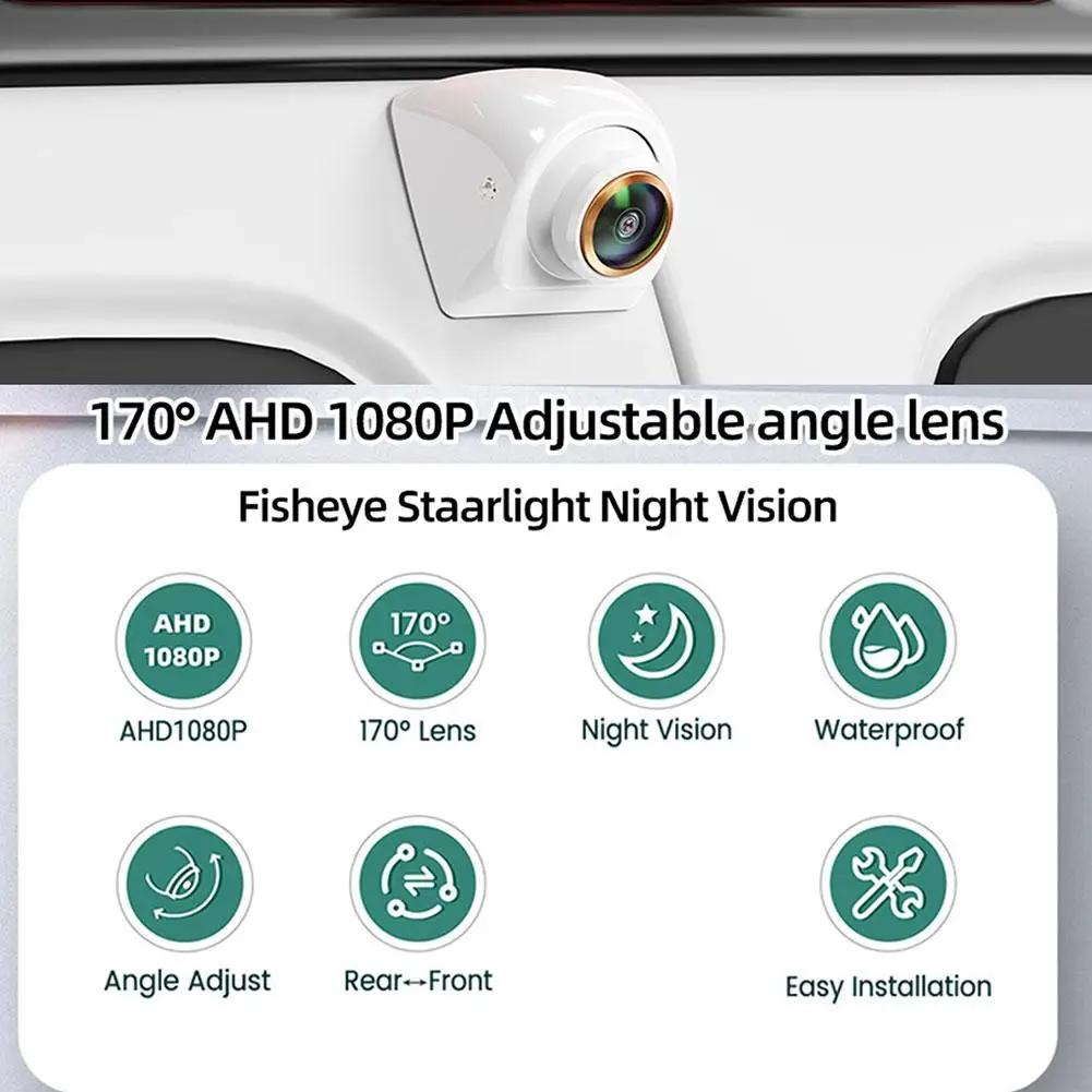 

Car Camera Reversing Image 360-degree HD Wide-angle External Rear Camera View Fisheye Reversing Vision 1080P Night HD Front X2S5