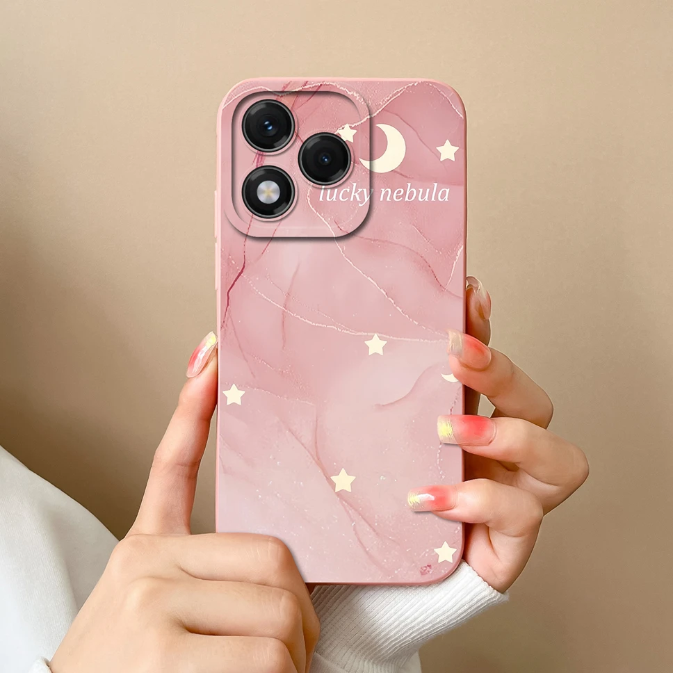 Lovely Flower Star Pattern Liquid Silicone Soft Case - High Quality Back Cover