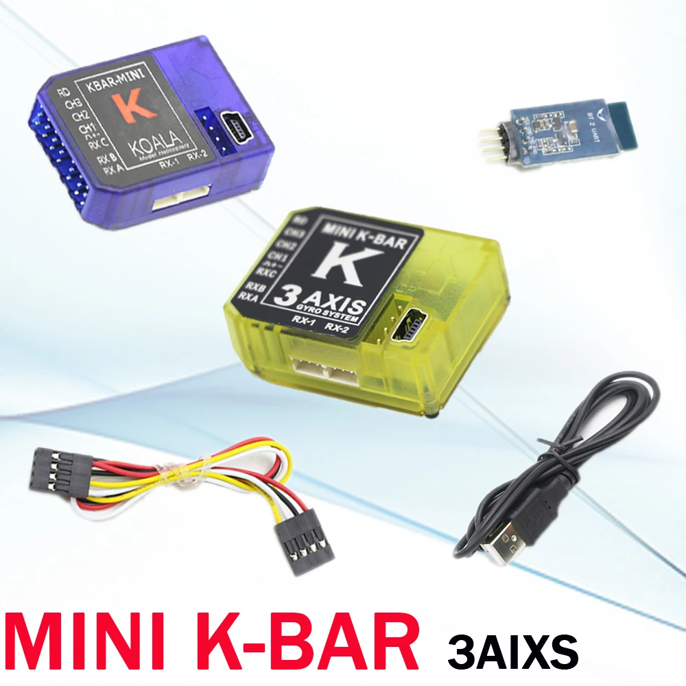 

KBAR Gyro MINI K-BAR K8 трехосевой гироскоп синий/желтый ER120 V1/V2 для вертолетов