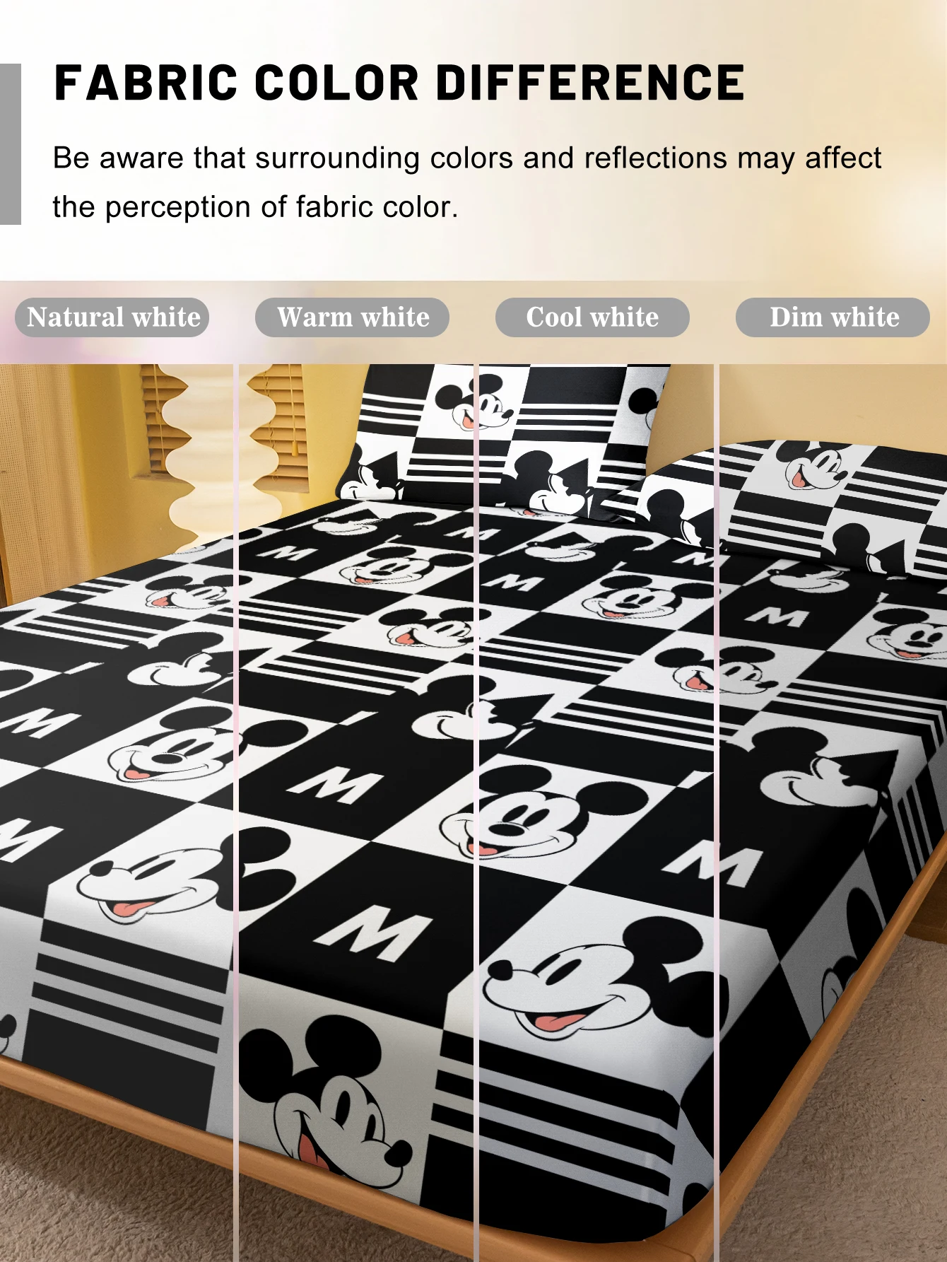 1 cartoon cute Mickey pattern digital printed frosted Fitted Sheet,bedroom printed bed cover,bedding(No pillowcase) 4