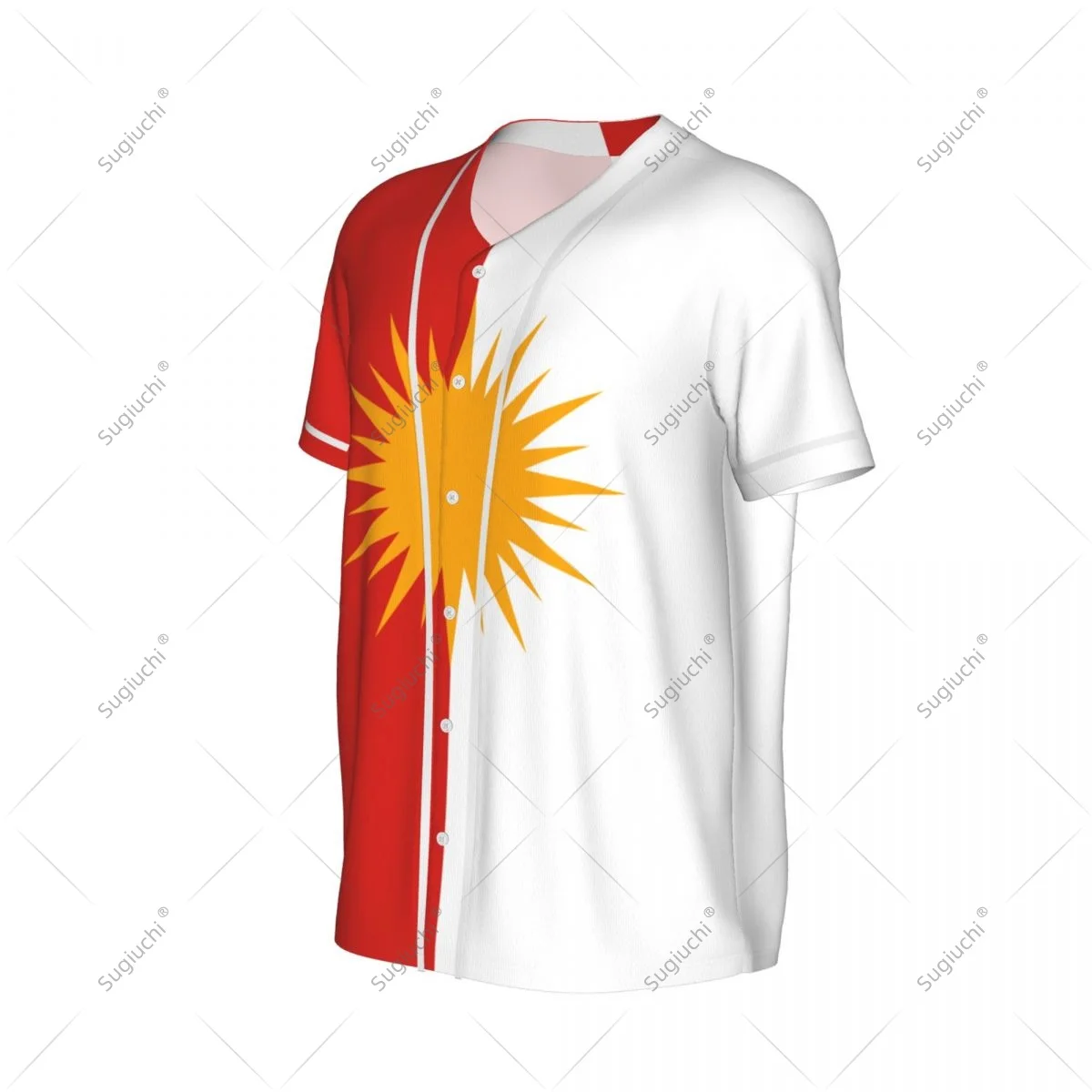 3D Printed Yezidi Flag Men Baseball Jerseys Mesh Sports T-shirt Tees Name Nunber