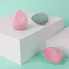 Wholesale Custom Logo Microfiber Make Up Sponge Beauty Egg Facial Flocking Makeup Facial  Sponge Velvet Flocking Blender Egg 5
