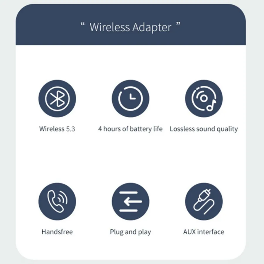 2 In 1 Bluetooth Adapter Wireless Bluetooth 5.3 Receiver Transmitter 3.5mm Jack For Car Music Audio Aux A2dp Headphones Reciever Handsfree