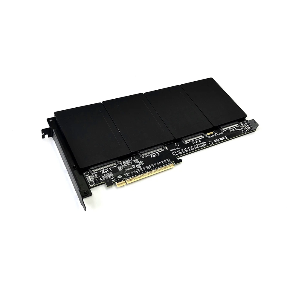 Carte contrôleur PCIe - MARQUE - Modèle - 4 SSD M.2 NVMe - Chipset PLX