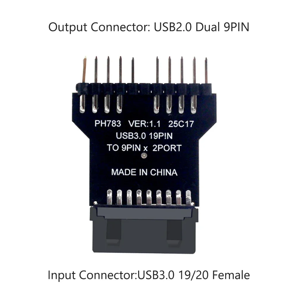 USB 3.0 19PIN To USB 2.0 9PIN Header Splitter Adapter Wear Resist 1 To 2 Extension Interface Expansion Card for RGB Fans