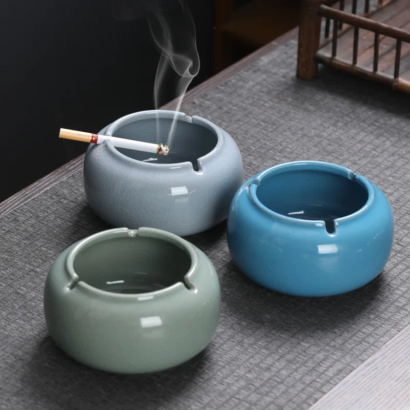 Posacenere In Ceramica Ge Forno Grande Cilindro Di Fumo Ufficio Soggiorno Lusso Cilindro In Ceramica Antivento Ornamenti Per La Decorazione Della Casa