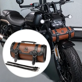 2025 La più recente borsa da manubrio anteriore universale per borsa da moto per Harley Honda Kawasaki Borsa da attrezzi impermeabile in pelle PU
