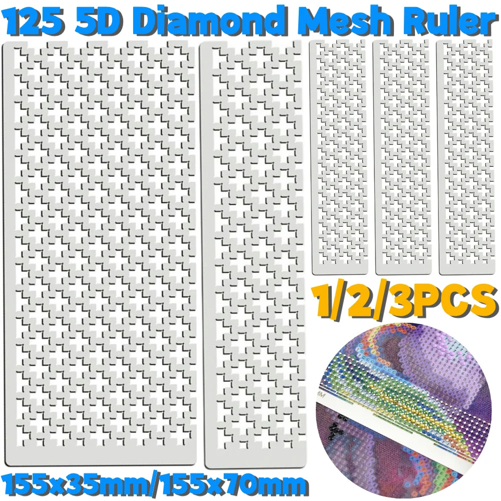 125 5D Diamond Mesh Ruler Practical Metal Drawing Ruler Silver Square Drill 10g/12g for DIY Diamond Painting Kits for Art Crafts diamond painting diamond painting accessories diamond art painting kit diamond painting set