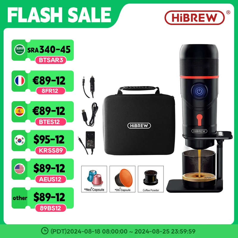 HiBREW Portable Espresso Coffee Maker for Car & Home