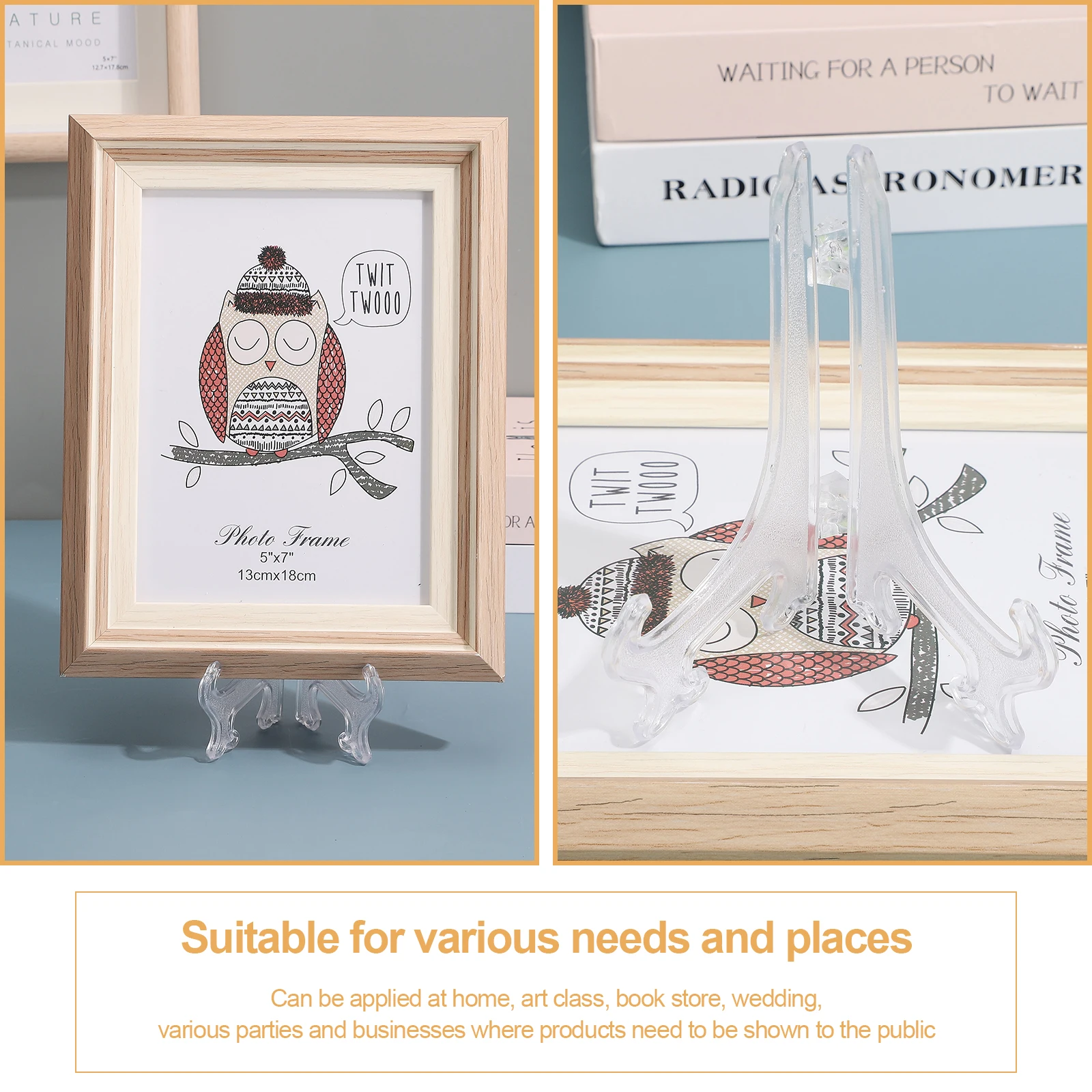 Clear Transparent Photo Frame support 3 5 7 9inches Display Easel Stand Bowl Picture Frame Photo Pedestal Holder