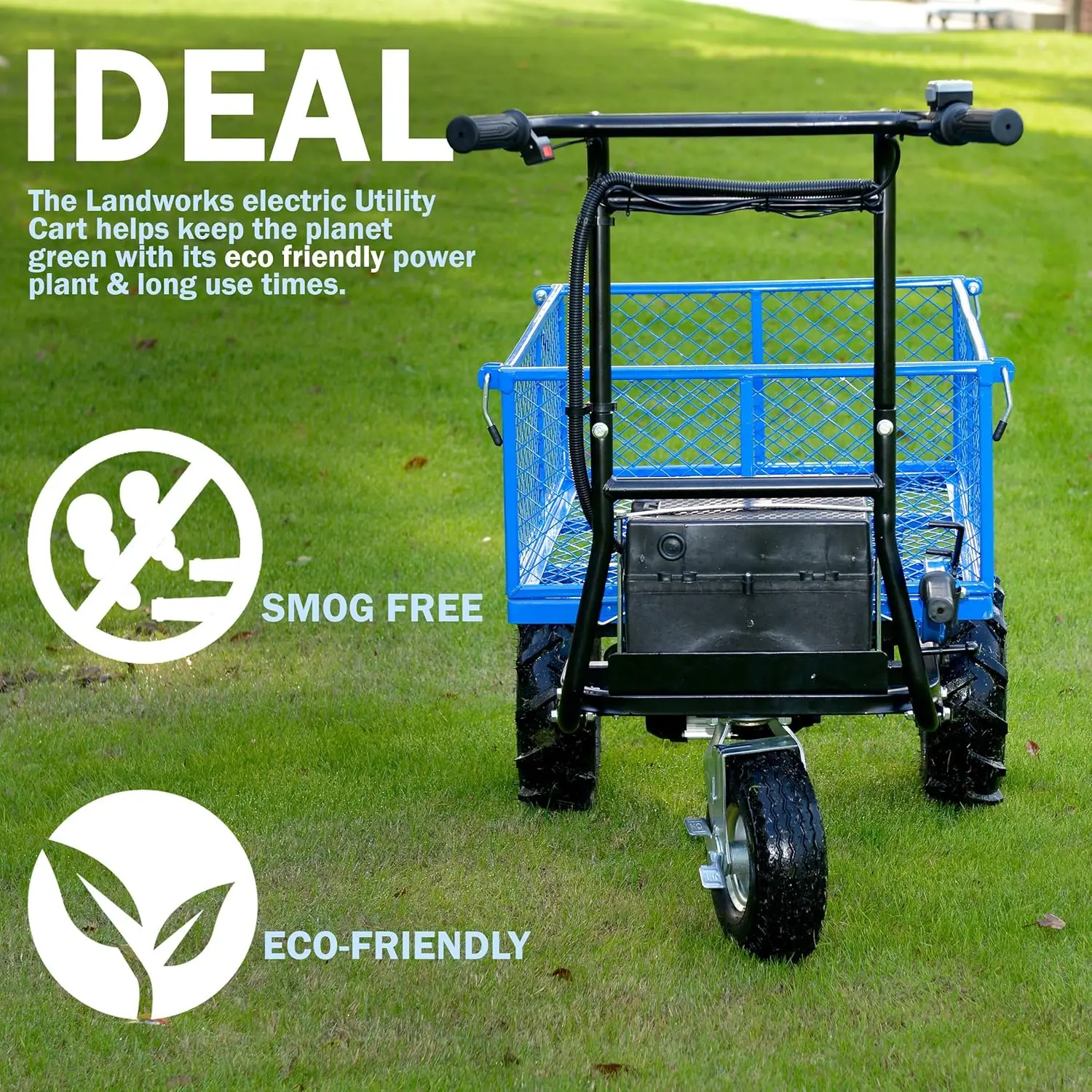 Cart Hand Truck Power Wagon Super Duty Electric 500W Battery Driven Max 500Lbs Load and 1000Lbs Towing