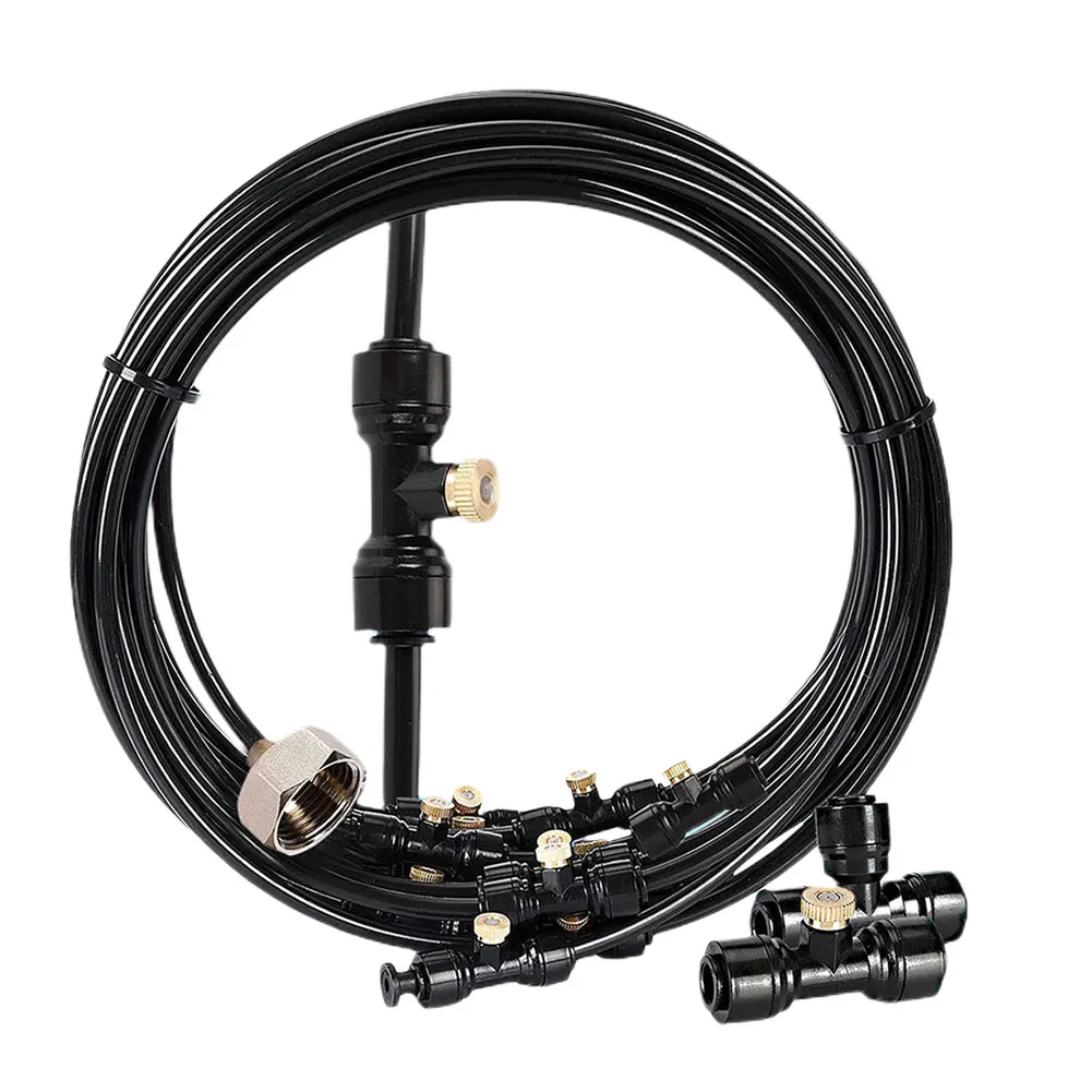 Outdoor Water Mister Multipurpose Atomization Cooling System Watering Dust Removal for Garden/Greenhouse/Sun Umbrella/Trampoline