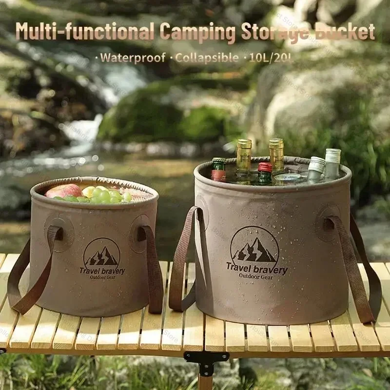 5L/10L/20L Foldable Bucket Waterproof Folding Sink Portable Car Wash Bucket Multifunctional Folding Water Storage