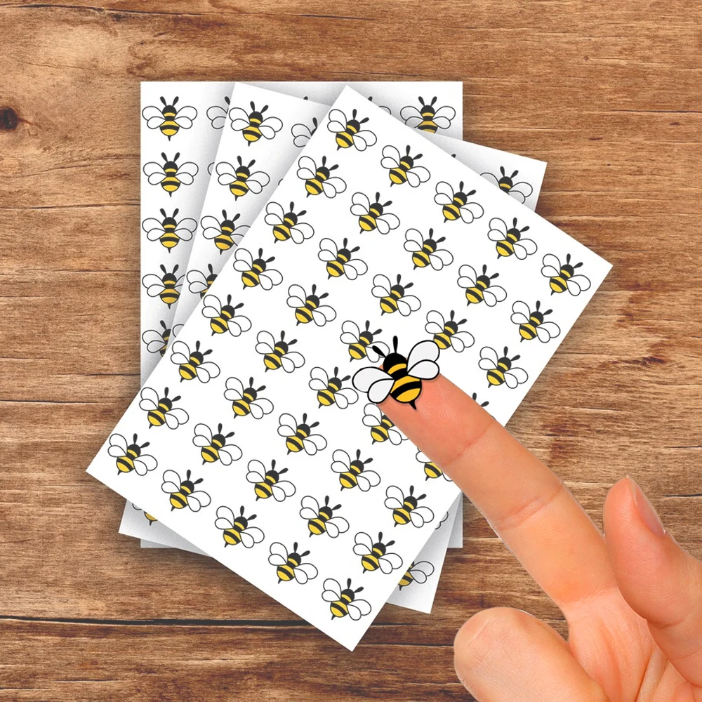 1/2 Sheet 2cm Tiny Bee Stickers for Water Bottle, Planner, Journal, Scrapbook, Phone, Laptop DIY Craft Decoration 45pcs cute panda cartoon stickers aesthetic notebooks water bottle diary journal planner diy decorative stationery stickers