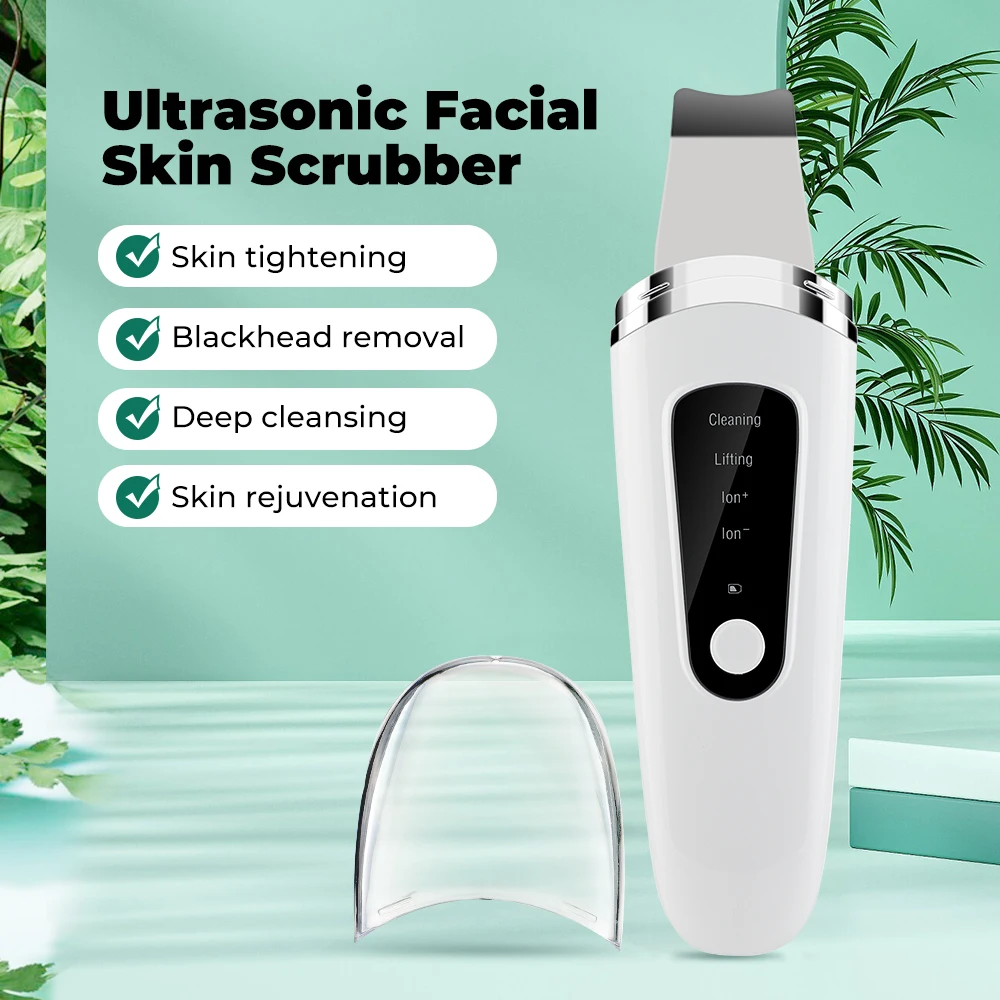 

Ultrasonic Skin Scrubber Facial Spatula Blackhead Remover Deep Face Cleaning Lift Machine Peeling Shovel Pore Cleaner