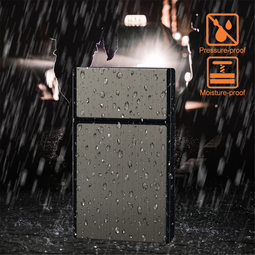 Sleek Ultra Thin Flip Cigarette Case - 20pc Storage Box for 100mm Cigarettes | Elegant Smoking Accessory for Men