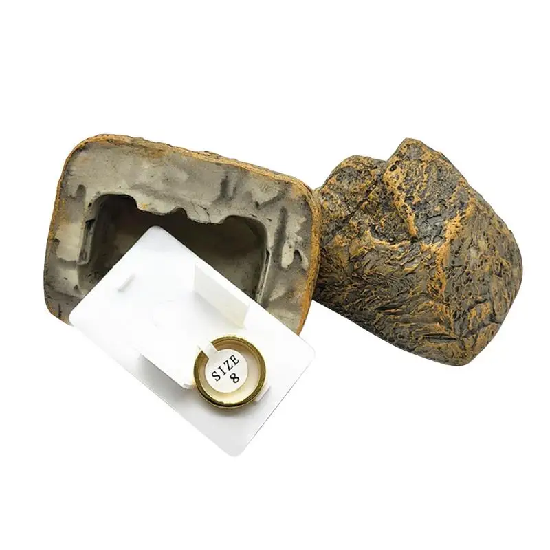 Fake Rock Key Storage Box Resin Faux Rock Look Safe Money Holder Easy Hidden Stone Key Holder For Outdoor Garden Yard Decoration