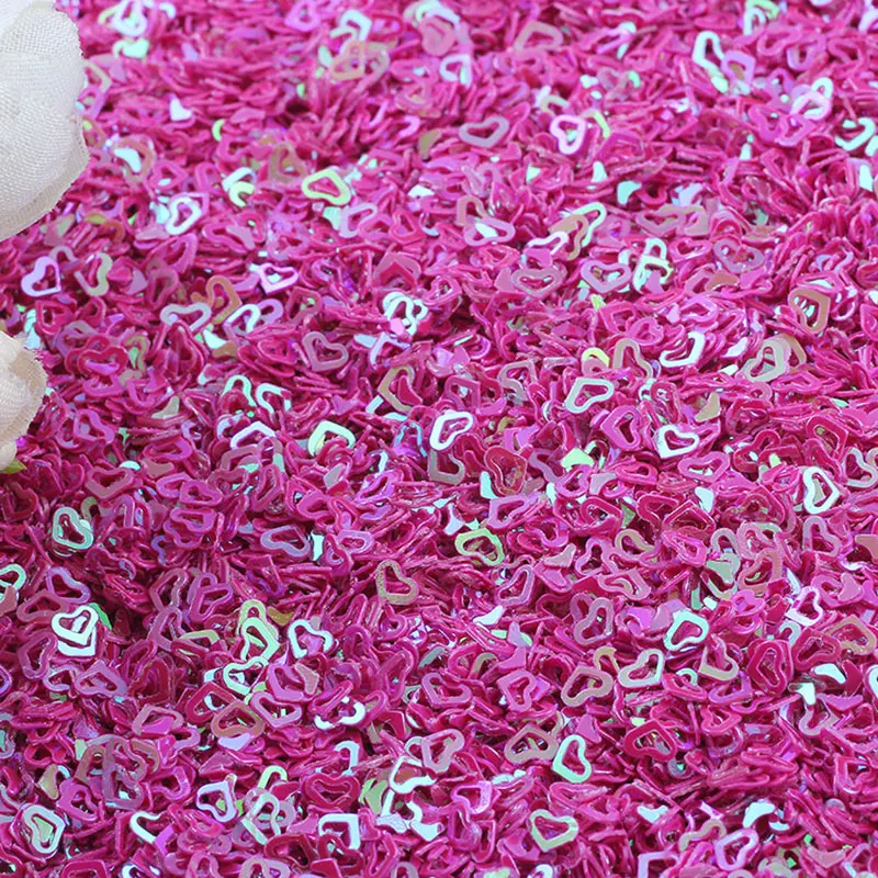 Sequins for Crafts Ultra Thin 4mm Hollow Heart Sequins For Craft PET Sequins For Nail Art Nail Art/Wedding Christmas Decoration Confetti