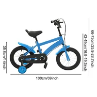 Vélo pour enfants de 14 pouces, vélo de sport, vélo pour débutants avec stabilisateurs, sonnette, garde-boue, sièges et accoudoirs réglables, vélo de route pour garçons et filles 3