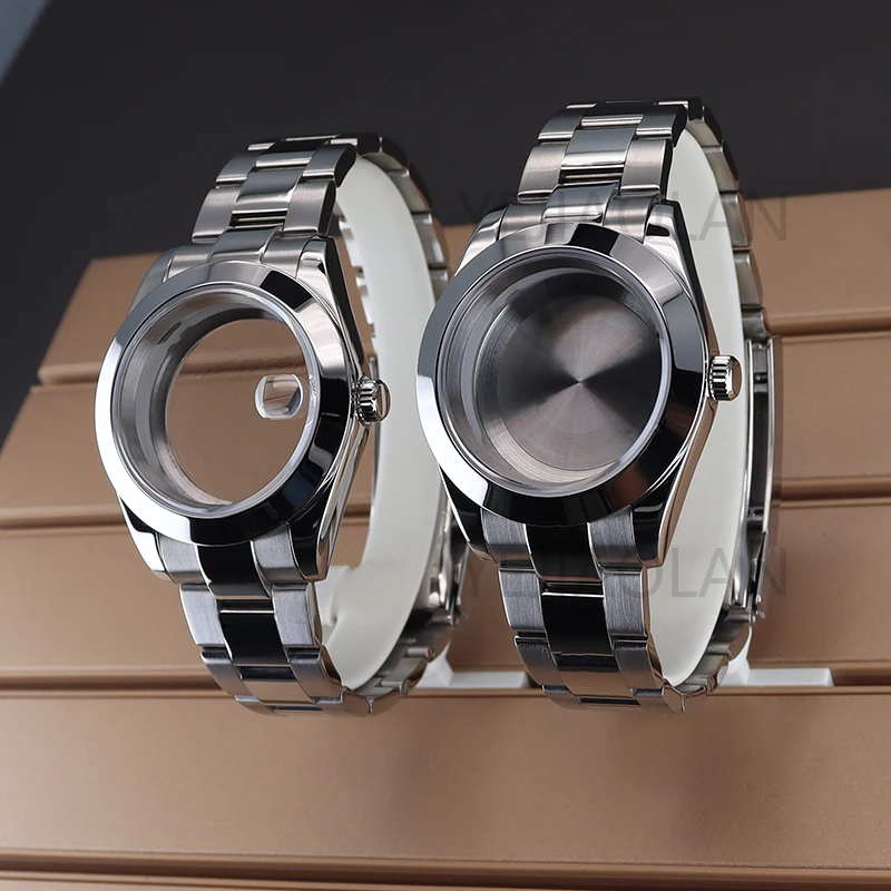 40Mm/36Mm Cassa Dell'Orologio Cinturino In Cristallo Zaffiro Per Oyster Air King Nh34 Nh35 Nh36 Nh38 Miyota 8215 Movimento 28.5Mm Quadrante